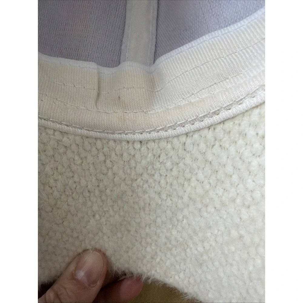 Hat White/cream Floral Embellished Baseball Cap with Pearls Missing 1 Charm
